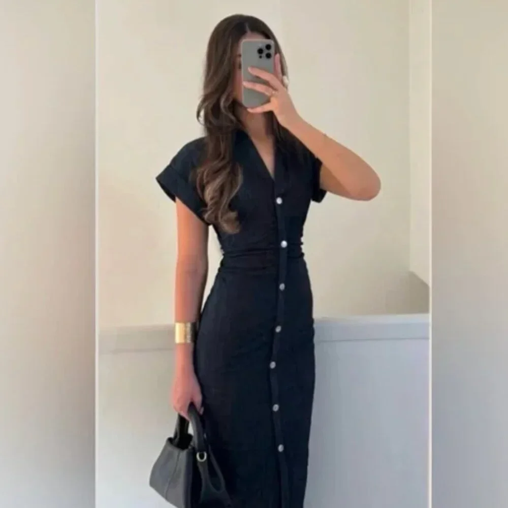 Zara | Dresses | Zara Denim Midi Dress | Poshmark